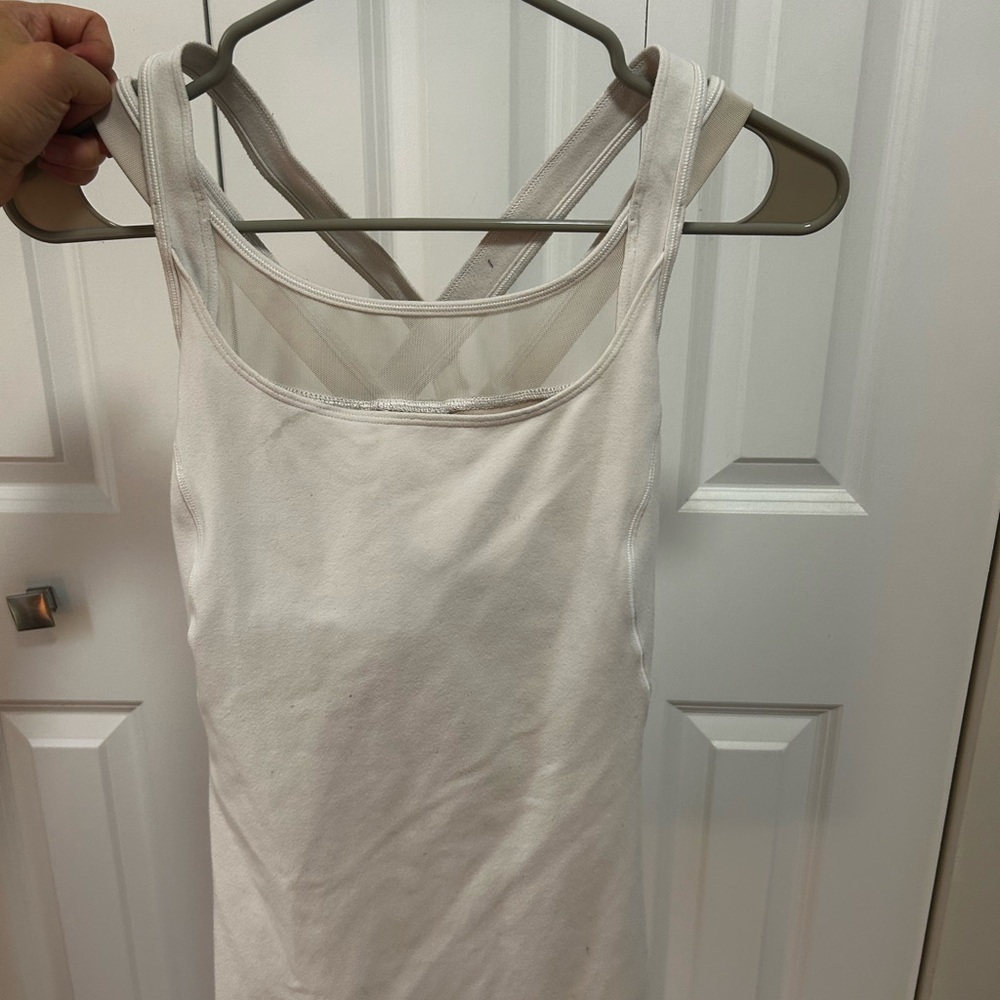 Lululemon Athletica White Tank with Mesh Accent